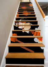 Load image into Gallery viewer, Flaming Broomsticks - 15 Stair Risers