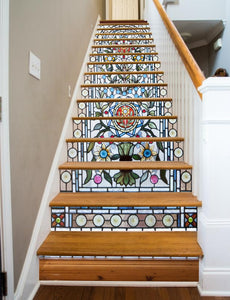 Stained Glass Flowers, 15 Stairs
